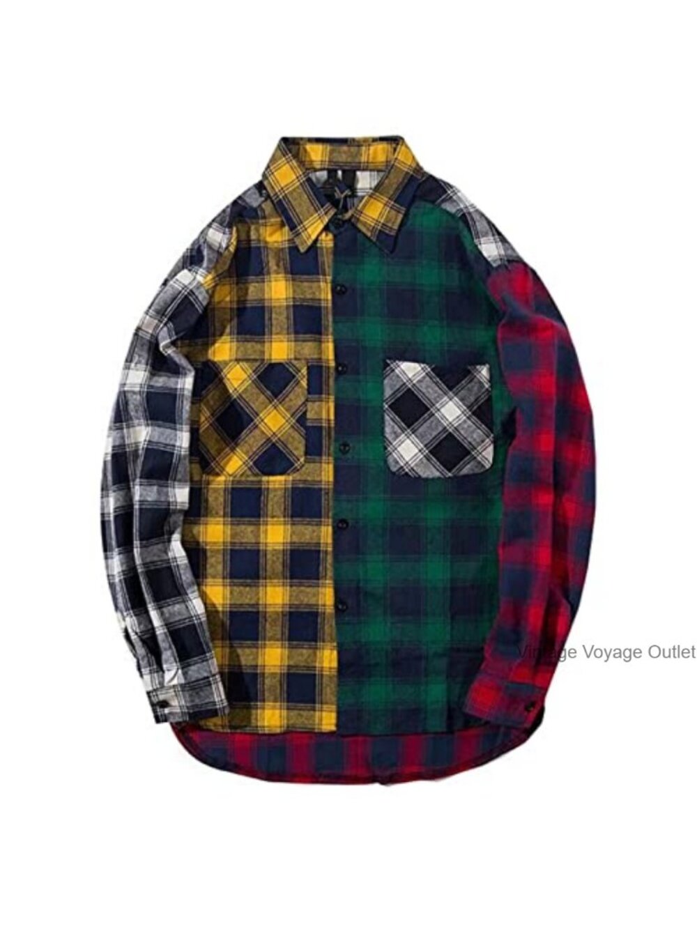 LifeHe Women's Plaid Flannel Shirt Oversized Button Down Long Sleeve Cotton